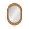 Hello Honey® 30" Natural Brown Oval Bamboo & Rattan Framed Wall Mirror